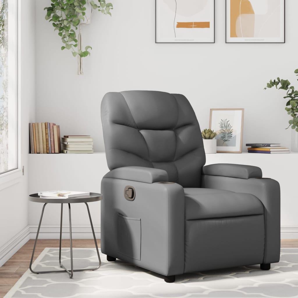 szürke műbőr relaxfotel