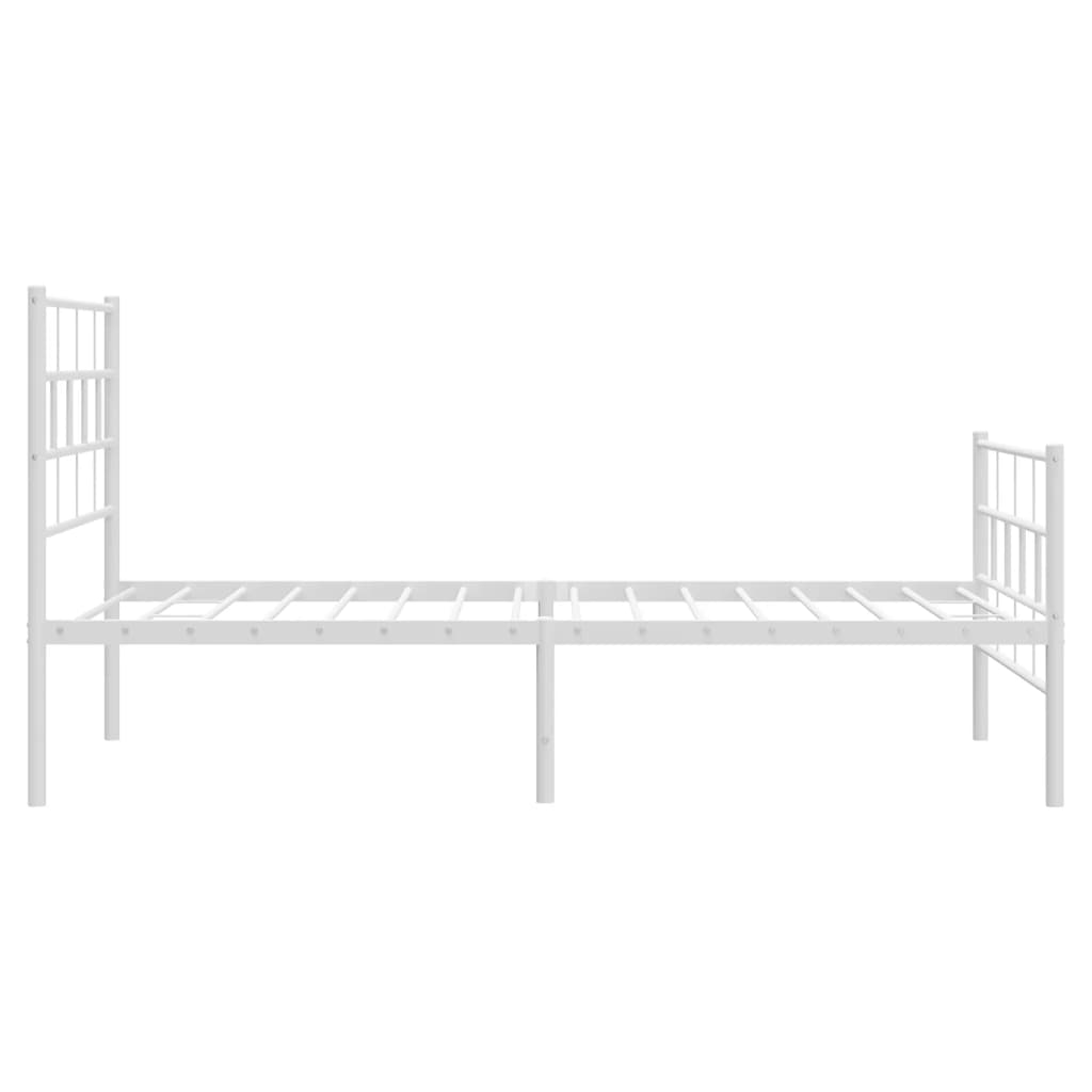 fehér fém ágykeret fej- és lábtámlával 90x200 cm