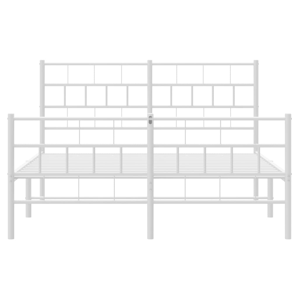 fehér fém ágykeret fej- és lábtámlával 120x200 cm