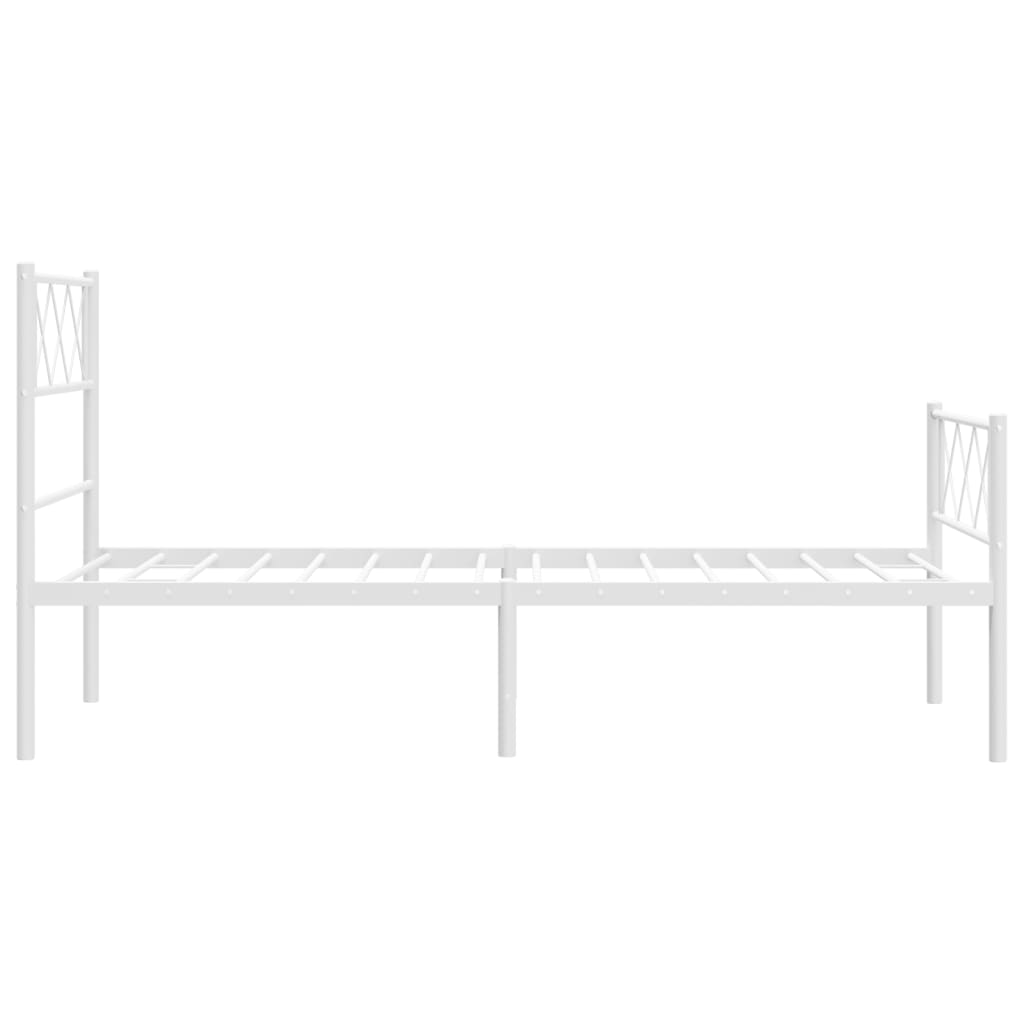 fehér fém ágykeret fej- és lábtámlával 80x200 cm