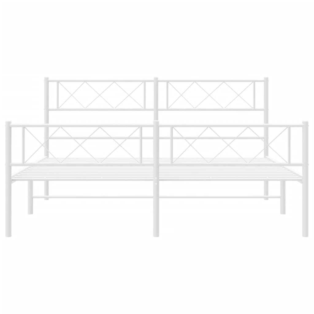 fehér fém ágykeret fej- és lábtámlával 120x200 cm