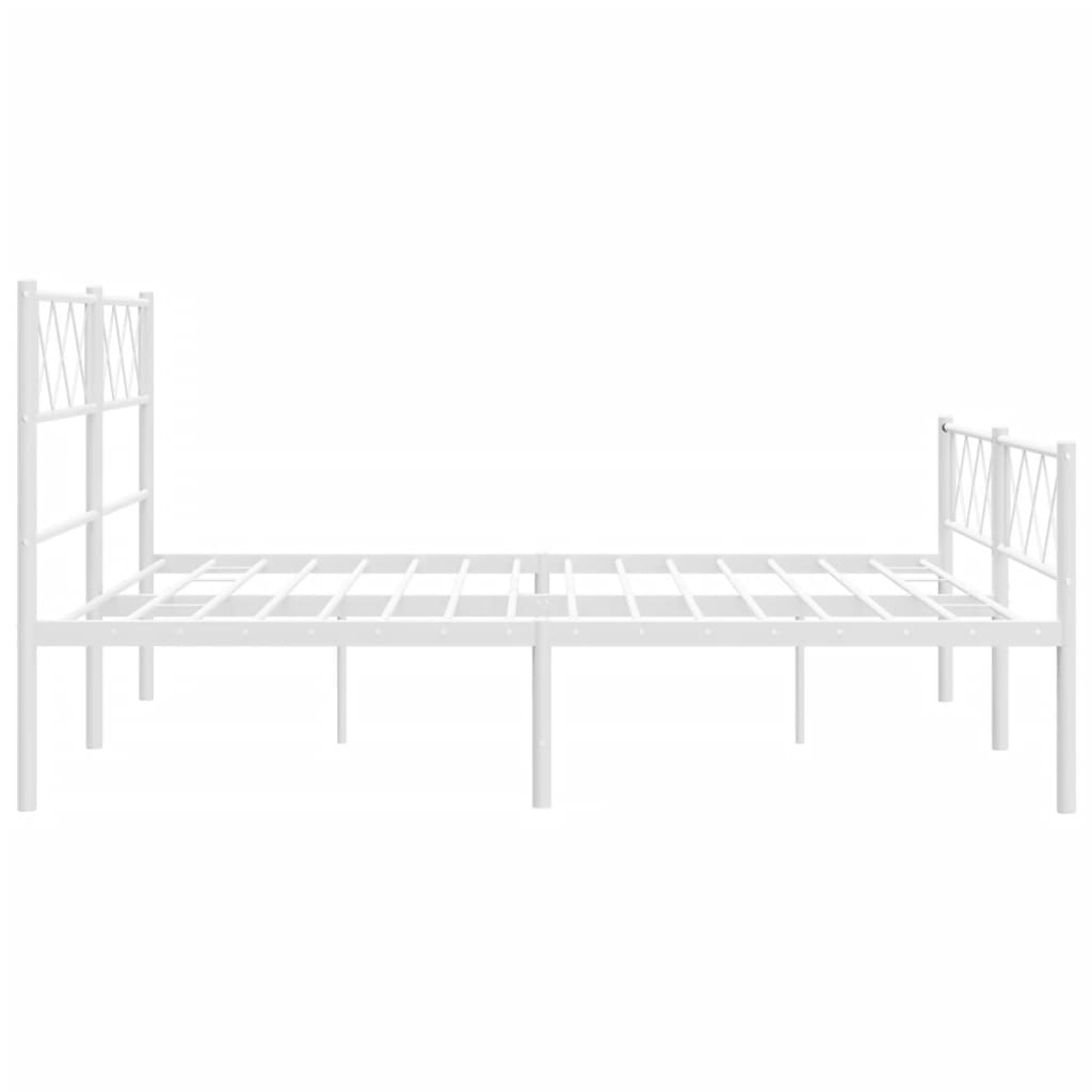 fehér fém ágykeret fej- és lábtámlával 120x200 cm