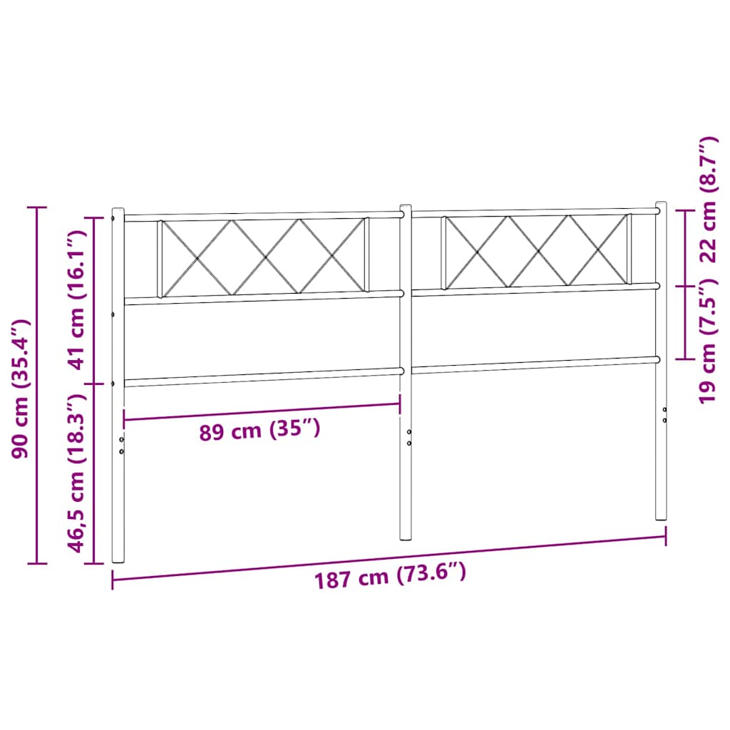 fehér fém csere fejtámla 180 cm