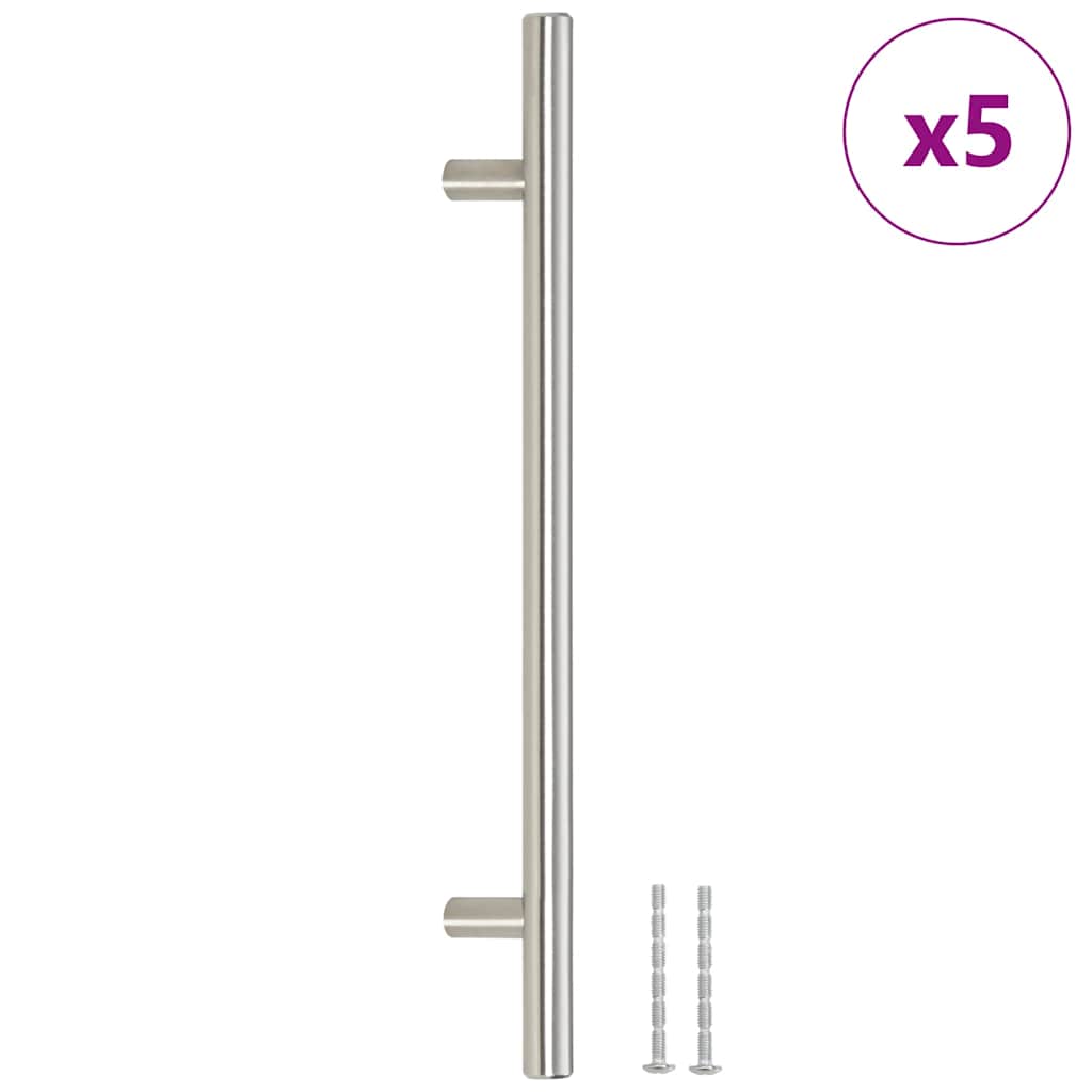 5 db ezüst rozsdamentes acél szekrényfogantyú 192 mm