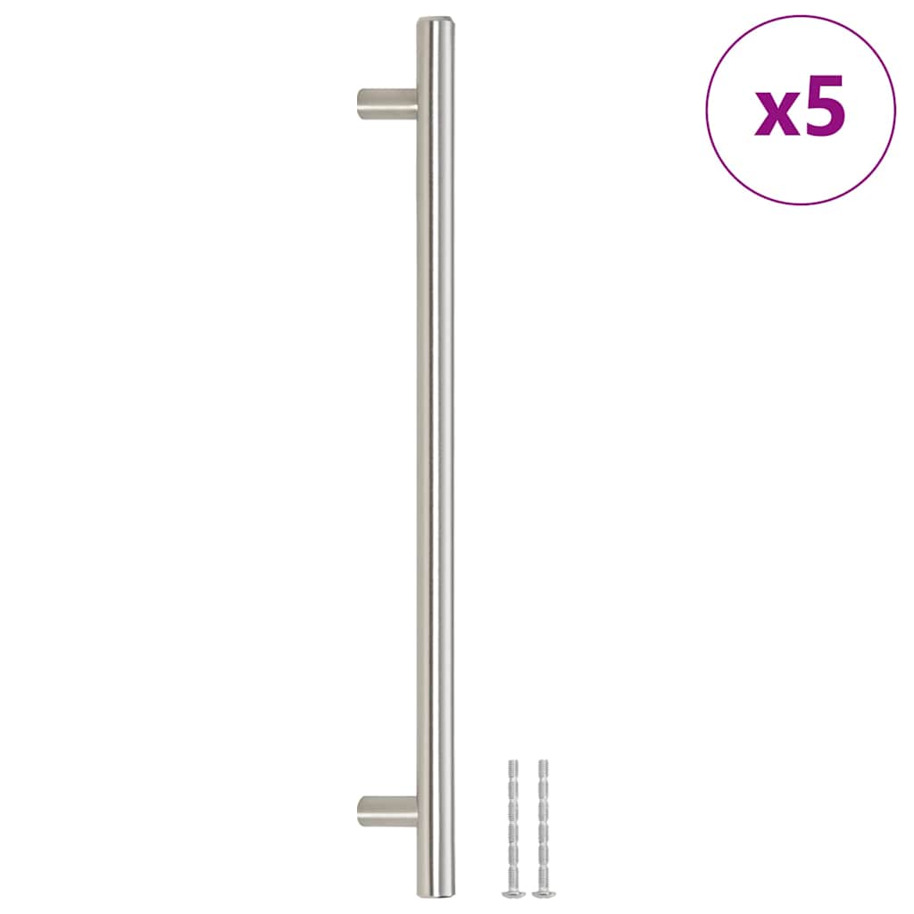 5 db ezüst rozsdamentes acél szekrényfogantyú 224 mm