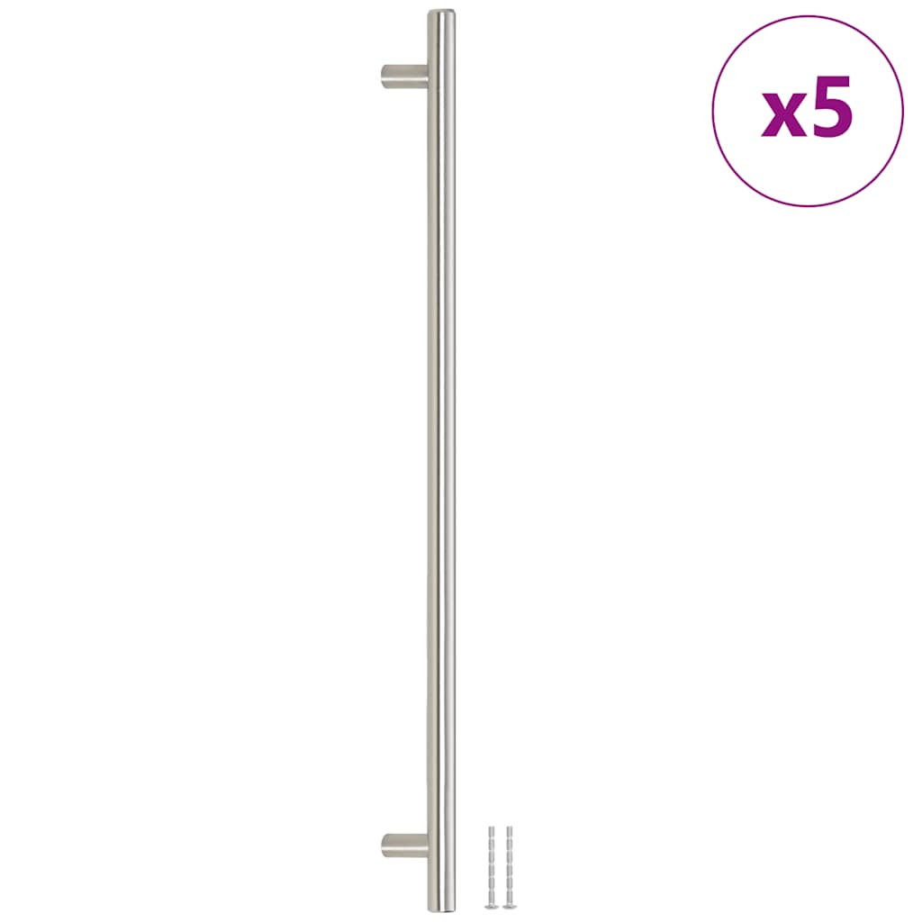 5 db ezüst rozsdamentes acél szekrényfogantyú 480 mm