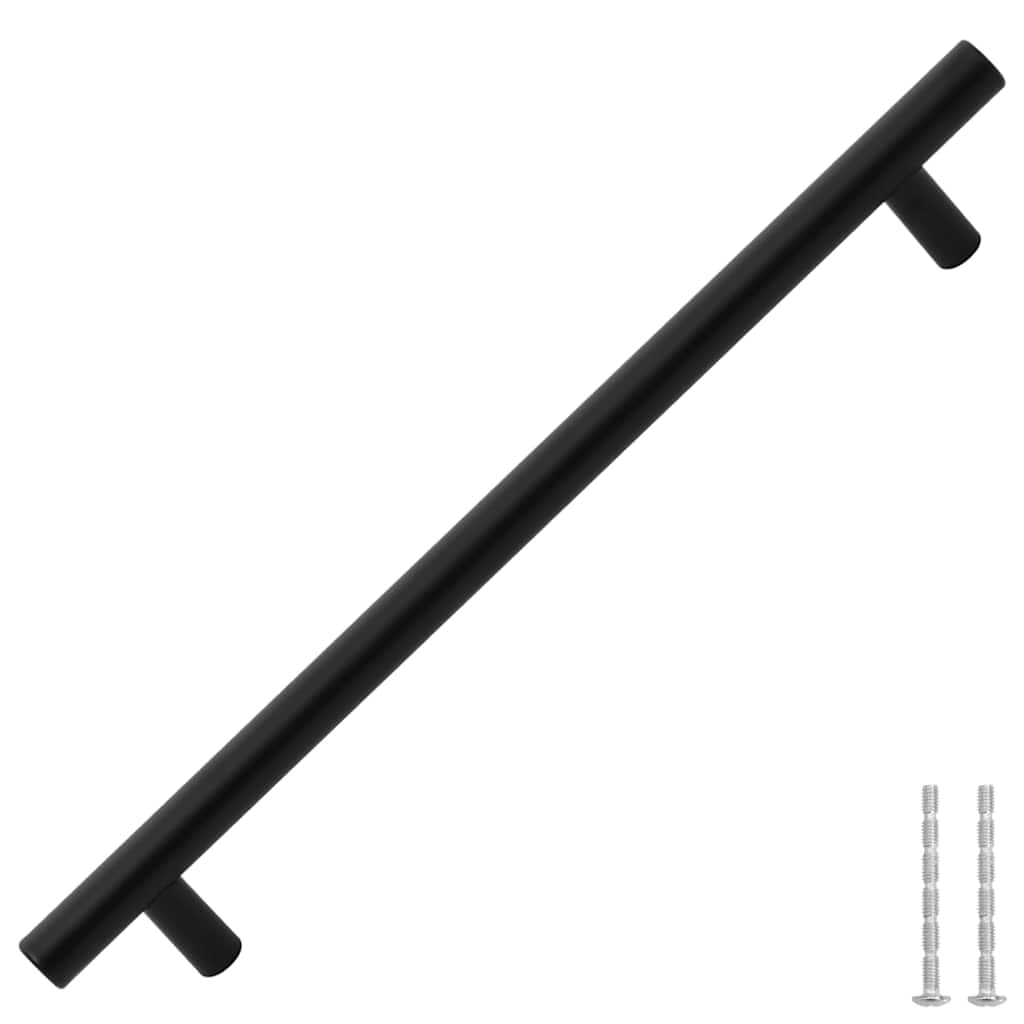 5 db fekete rozsdamentes acél szekrényfogantyú 192 mm