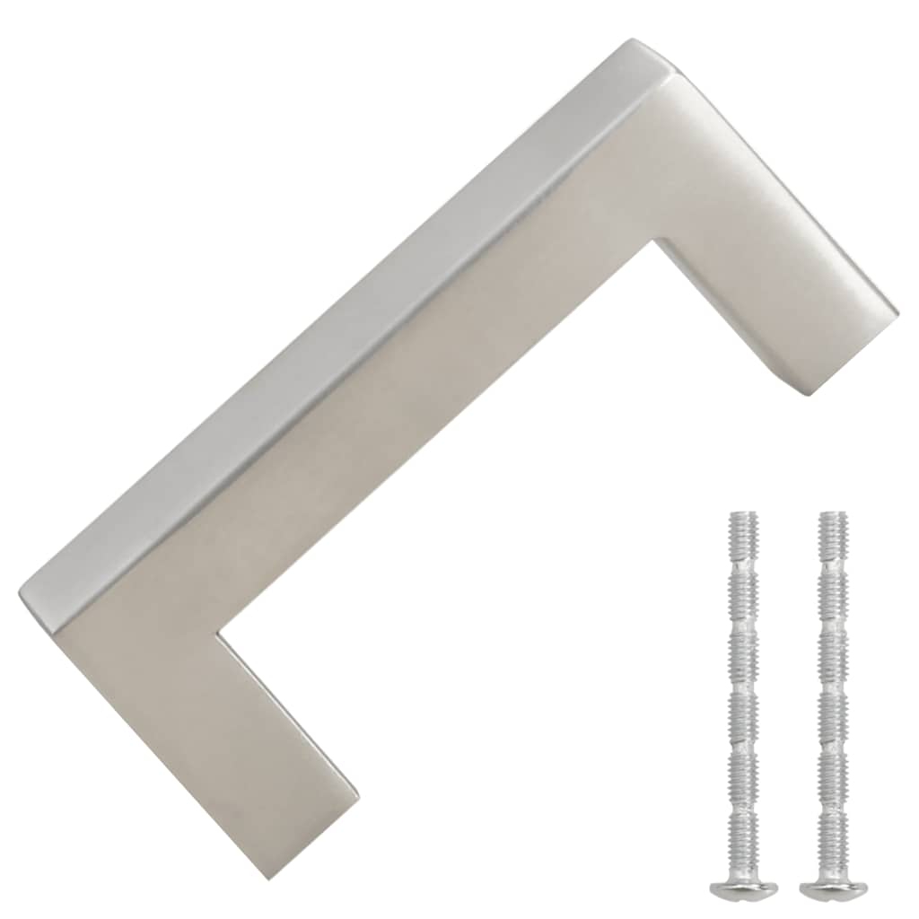 10 db ezüst rozsdamentes acél szekrényfogantyú 64 mm