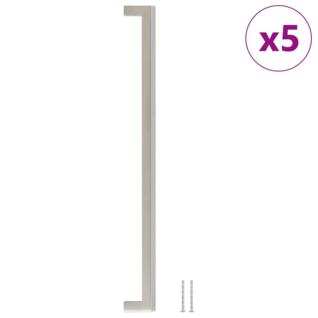 5 db ezüst rozsdamentes acél szekrényfogantyú 320 mm