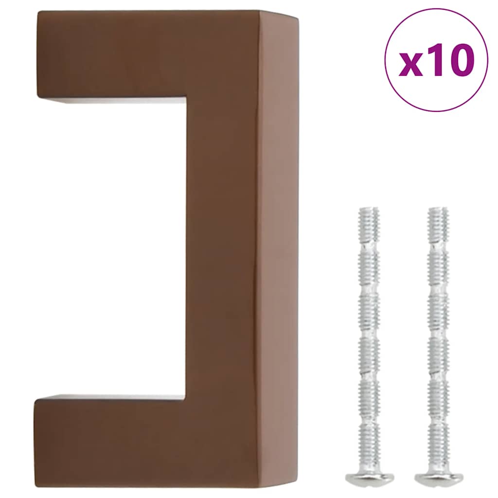 10 db bronz rozsdamentes acél szekrényfogantyú 64 mm