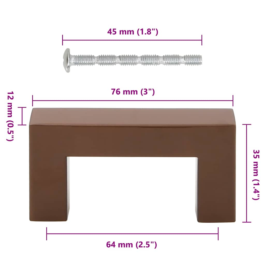10 db bronz rozsdamentes acél szekrényfogantyú 64 mm