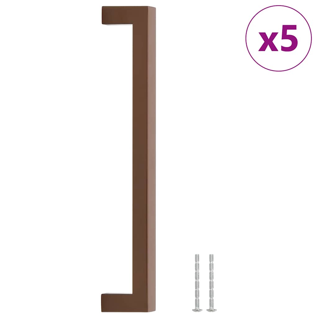 5 db fekete rozsdamentes acél szekrényfogantyú 224 mm