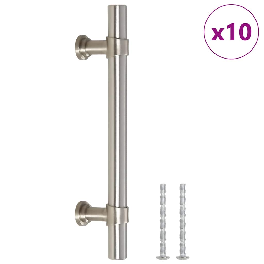 10 db ezüst rozsdamentes acél szekrényfogantyú 96 mm