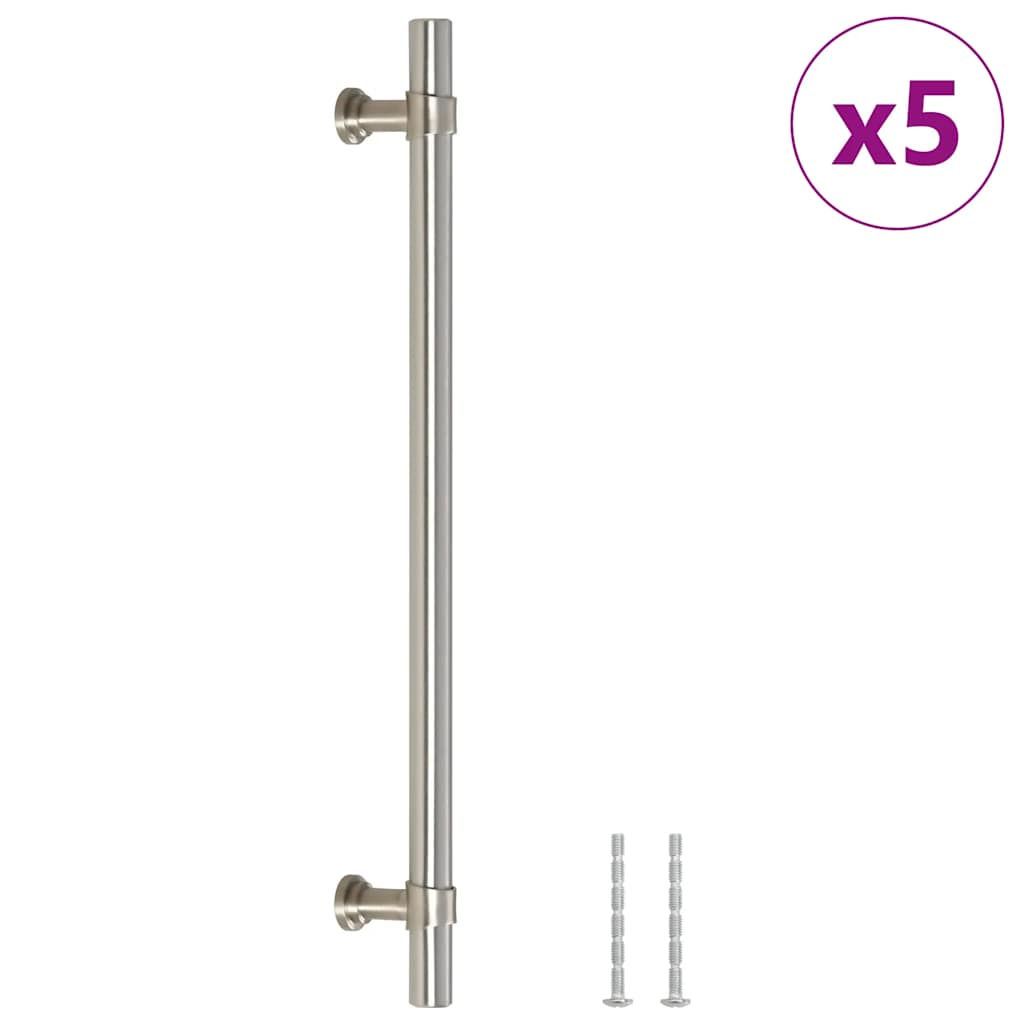 5 db ezüst rozsdamentes acél szekrényfogantyú 192 mm