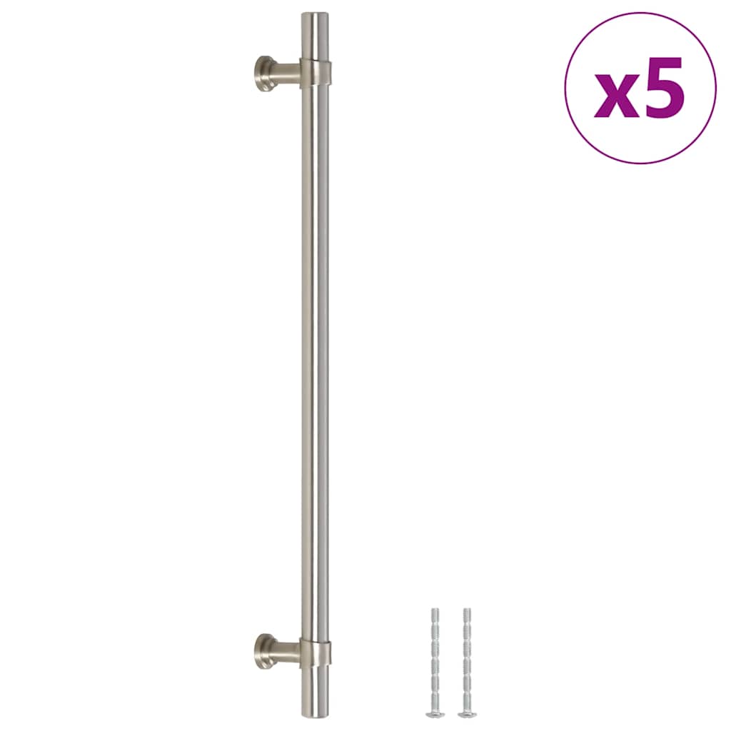 5 db ezüst rozsdamentes acél szekrényfogantyú 224 mm