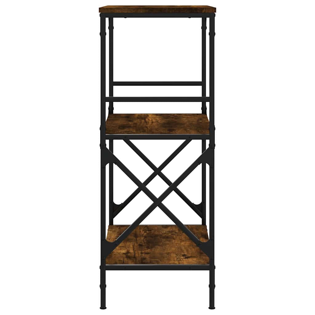 3 szintes füstös tölgy szerelt fa könyvespolc 56 x 35 x 90,5 cm
