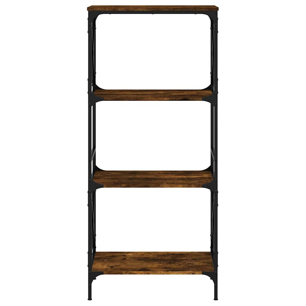 4 szintes füstös tölgy szerelt fa könyvespolc 59 x 35 x 132 cm