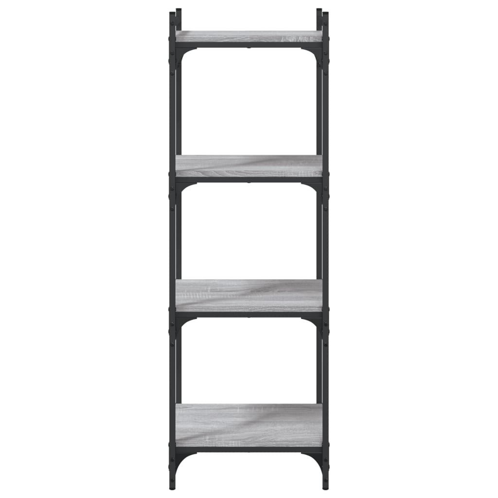 4 szintes szürke sonoma szerelt fa könyvespolc 40 x 30 x 120 cm