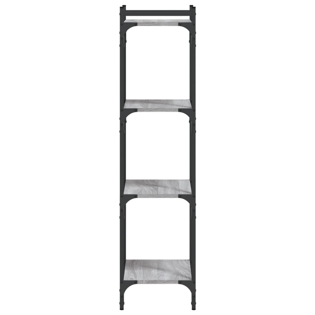 4 szintes szürke sonoma szerelt fa könyvespolc 40 x 30 x 120 cm