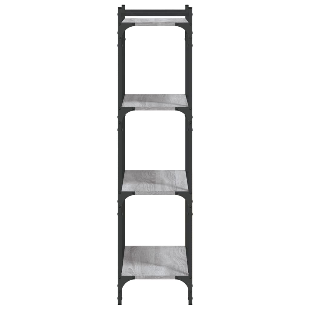 4 szintes szürke sonoma szerelt fa könyvespolc 60 x 30 x 120 cm