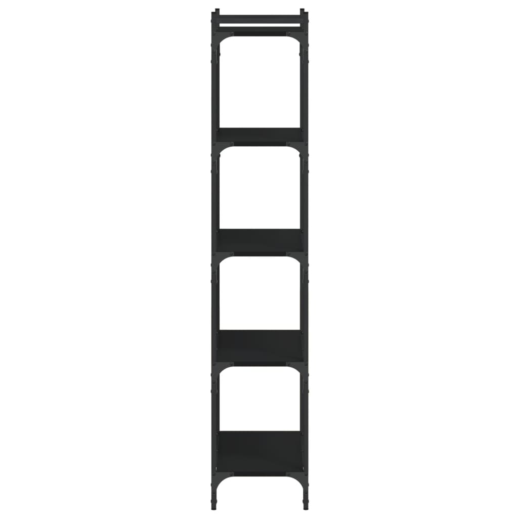 5 szintes fekete szerelt fa könyvespolc 60 x 30 x 154 cm