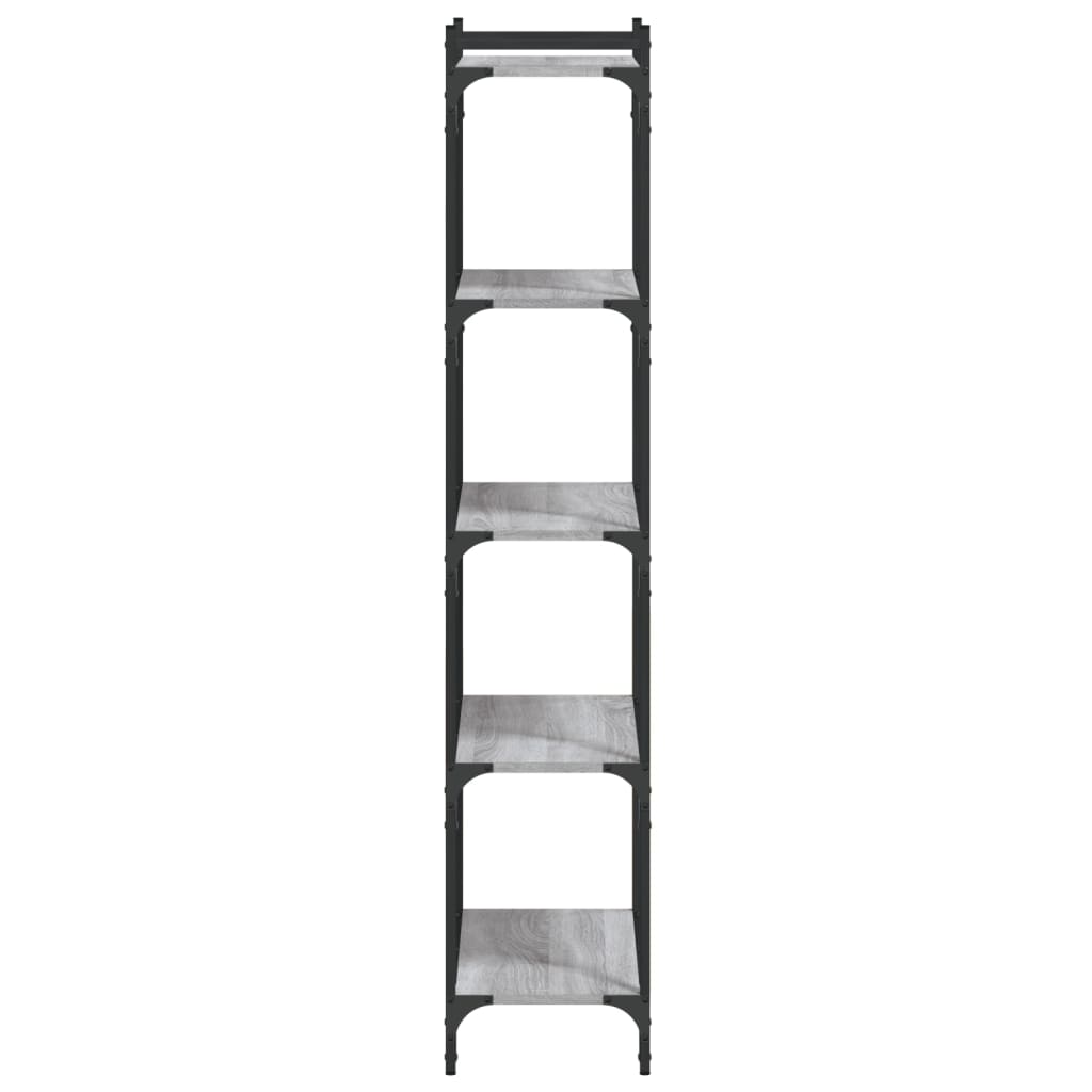 5 szintes szürke sonoma szerelt fa könyvespolc 60 x 30 x 120 cm