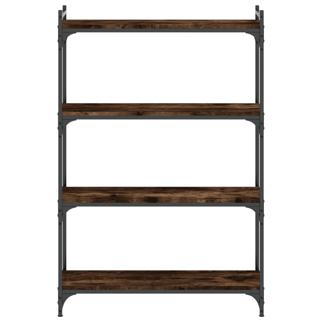4 szintes füstös tölgy szerelt fa könyvespolc 80 x 30 x 120 cm