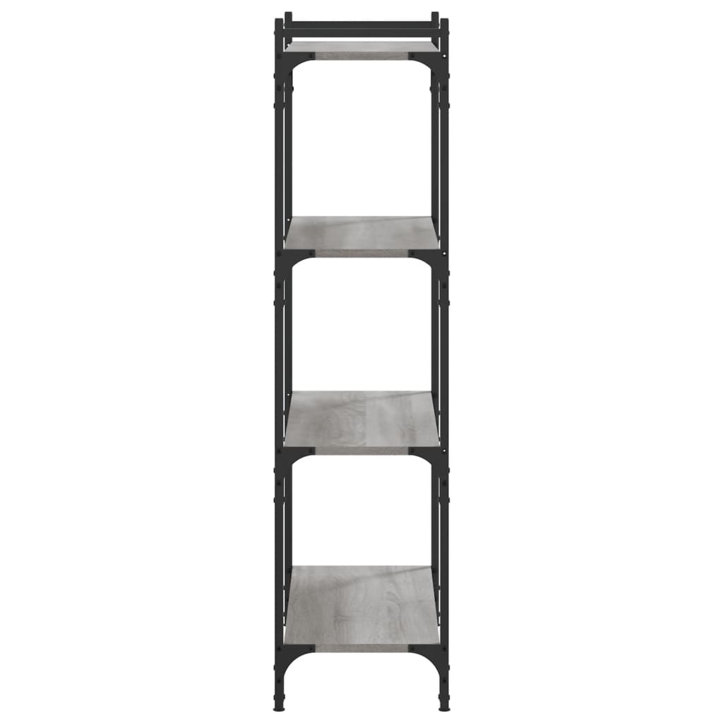4 szintes szürke sonoma szerelt fa könyvespolc 80 x 30 x 120 cm