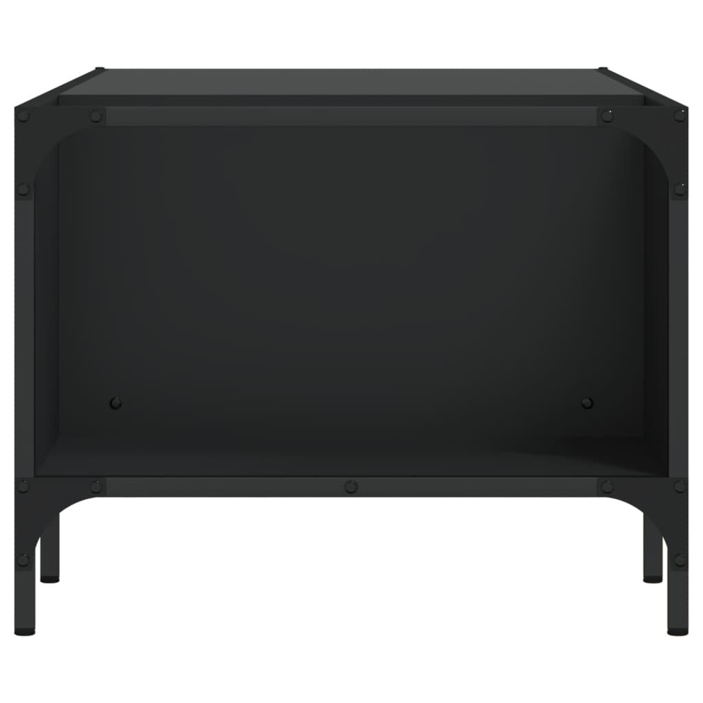 fekete szerelt fa dohányzóasztal állvánnyal 100 x 51 x 40 cm