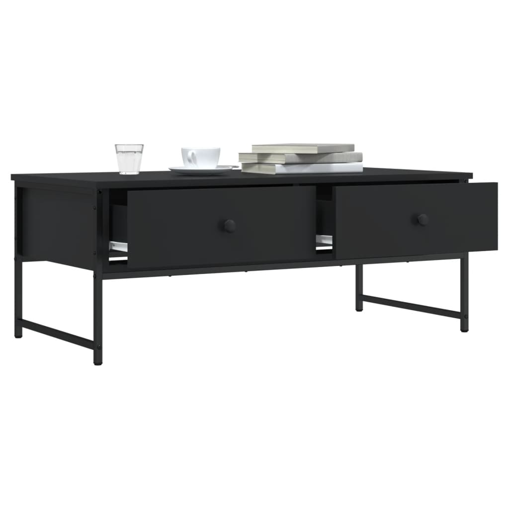 fekete szerelt fa dohányzóasztal 101x49x39,5 cm