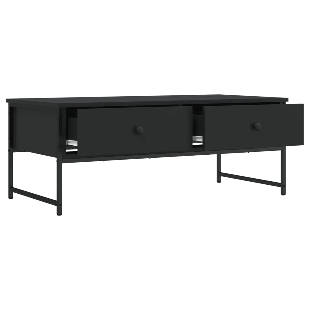 fekete szerelt fa dohányzóasztal 101x49x39,5 cm