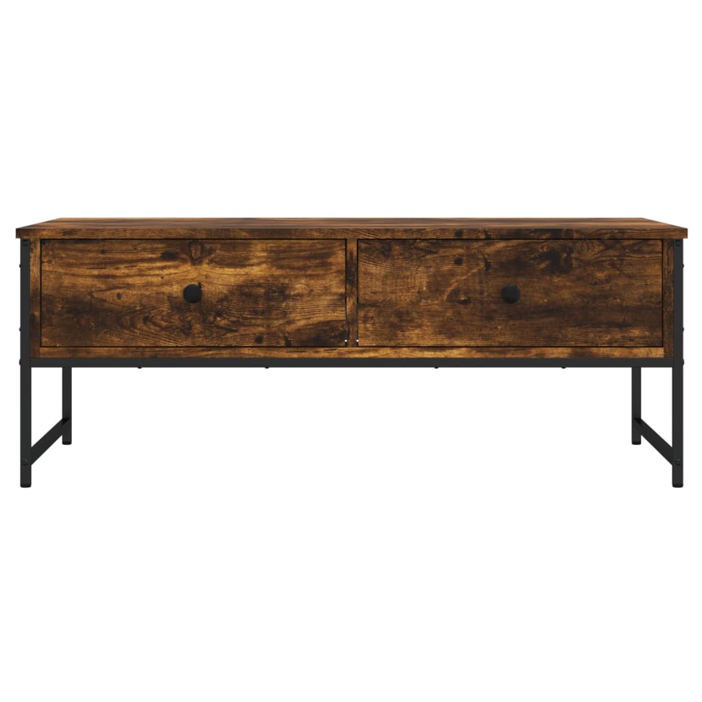 füstös tölgy színű szerelt fa dohányzóasztal 101 x 49 x 39,5 cm