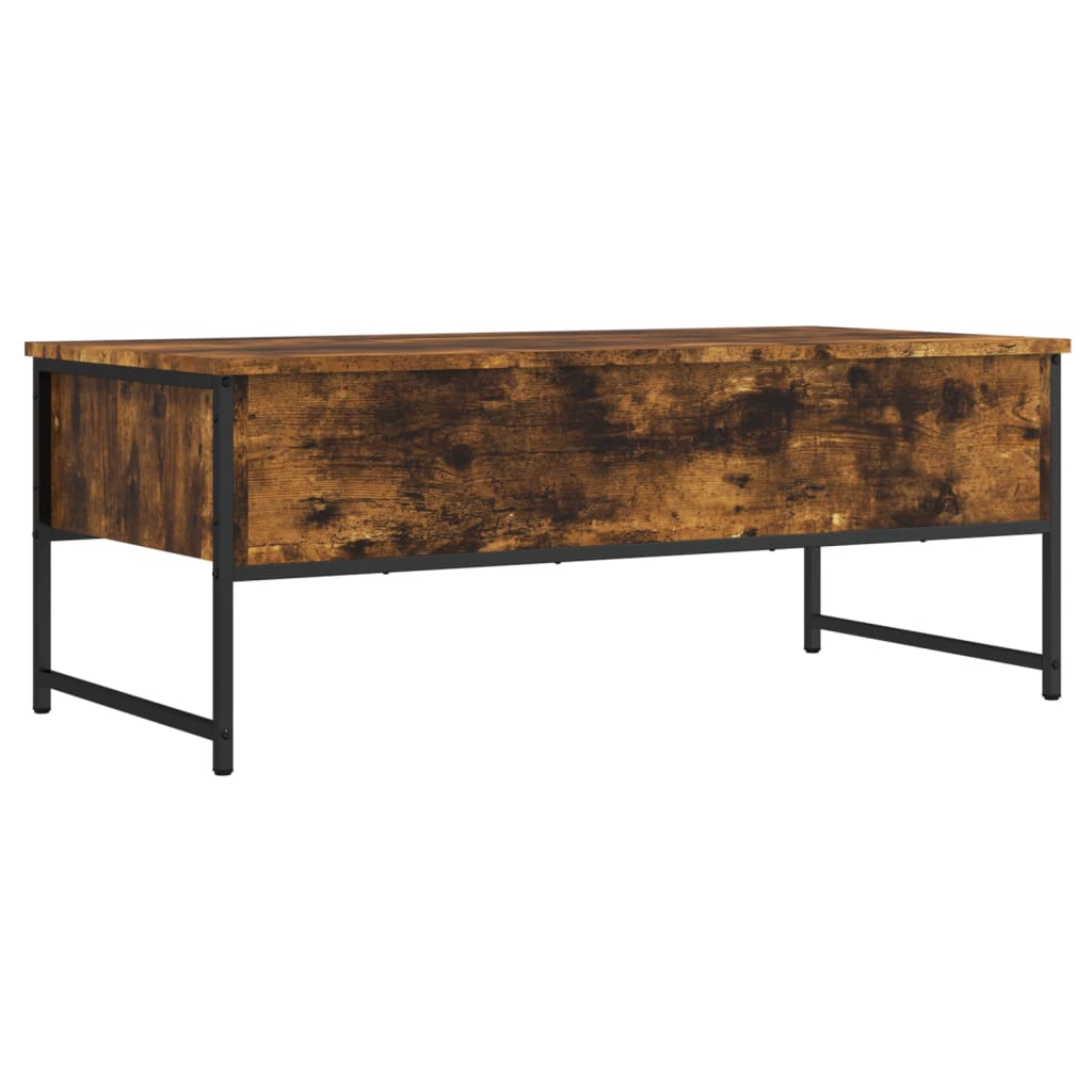 füstös tölgy színű szerelt fa dohányzóasztal 101 x 49 x 39,5 cm