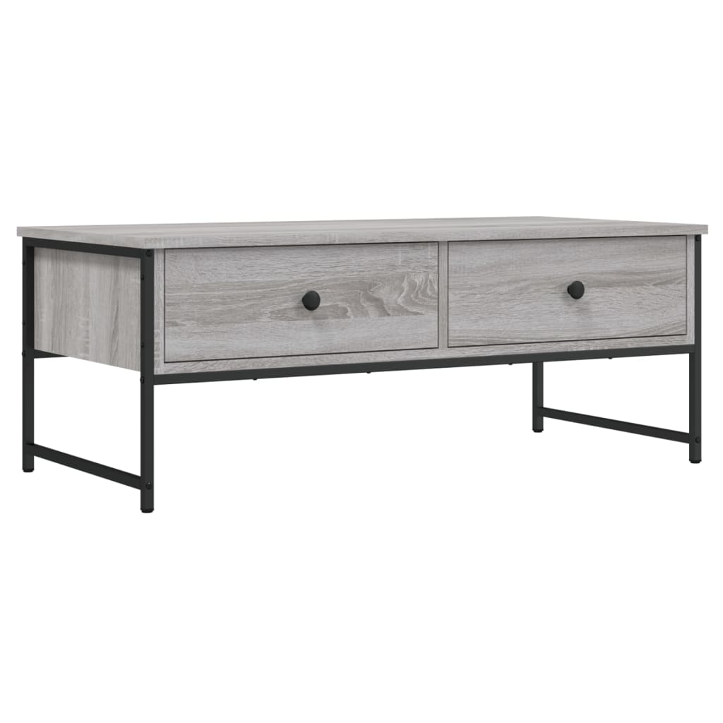szürke sonoma színű szerelt fa dohányzóasztal 101x49x39,5 cm