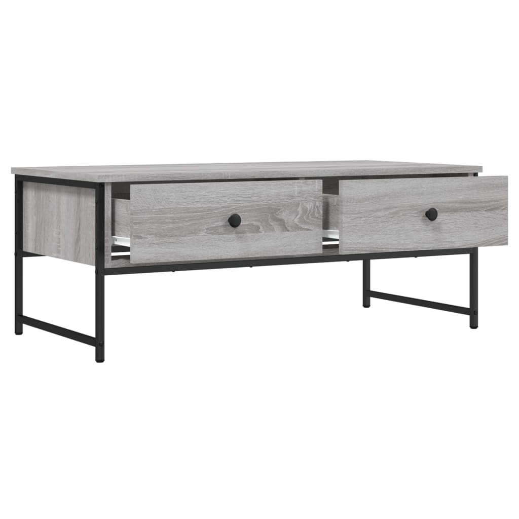 szürke sonoma színű szerelt fa dohányzóasztal 101x49x39,5 cm