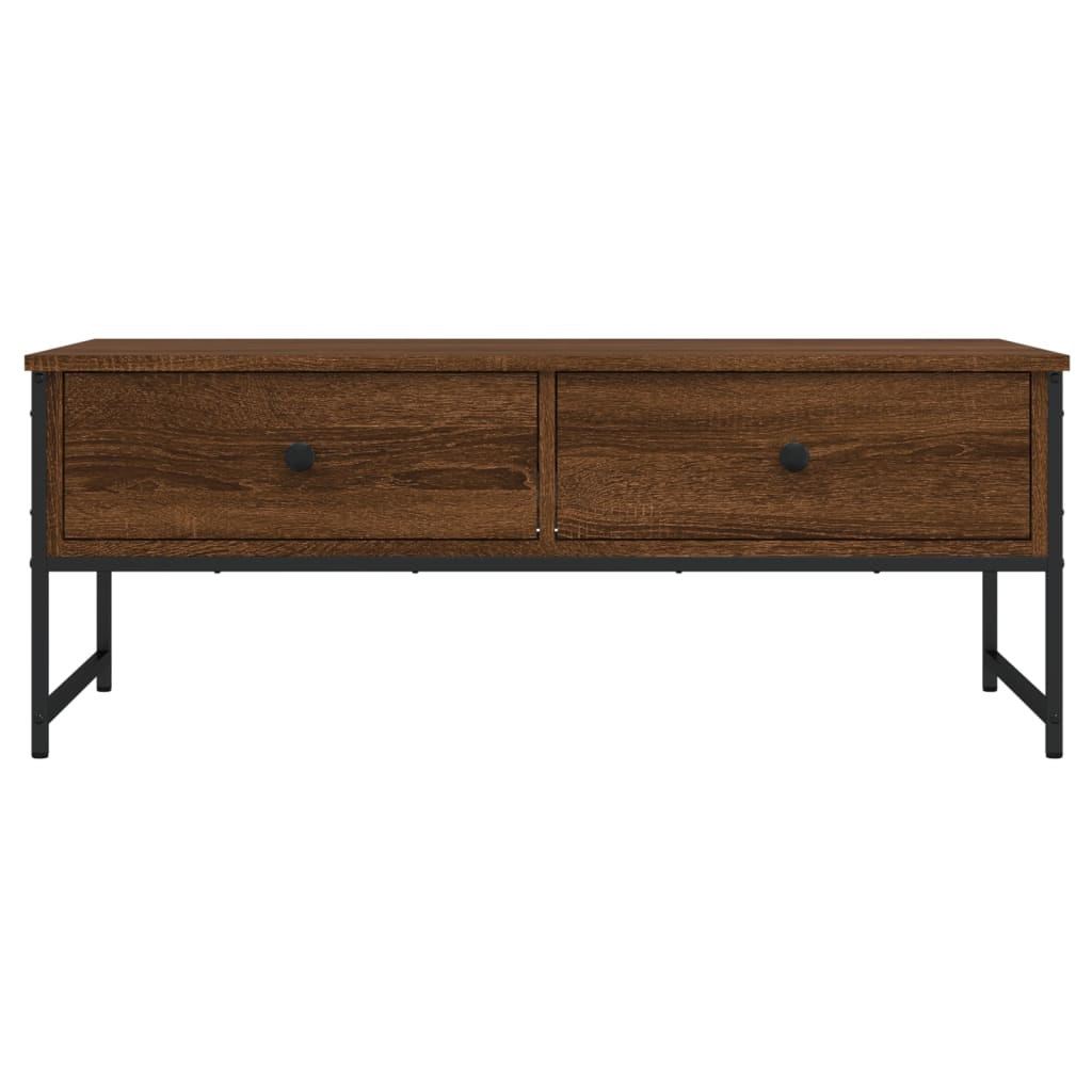 barna tölgyszínű szerelt fa dohányzóasztal 101x49x39,5 cm