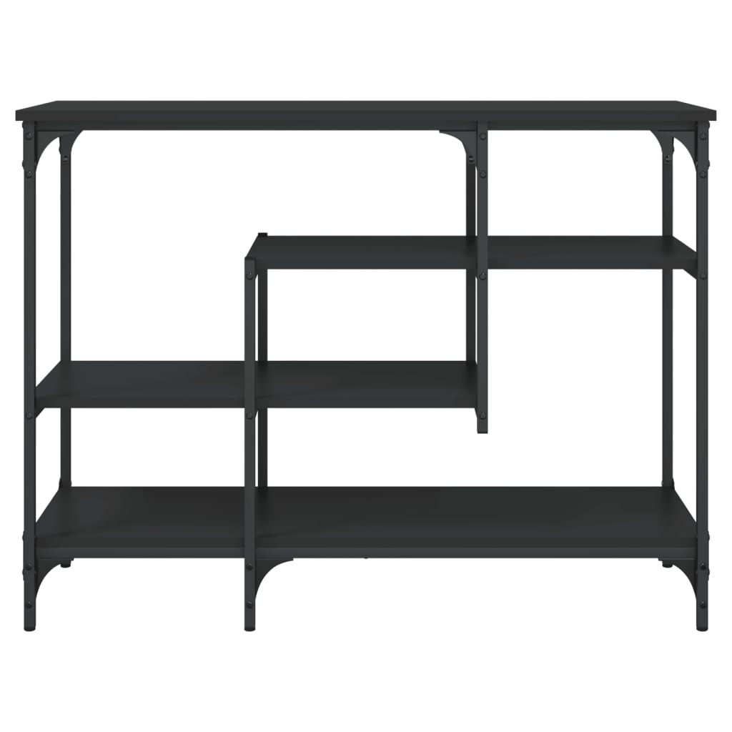 fekete tálalóasztal polcokkal 100 x 35 x 75 cm