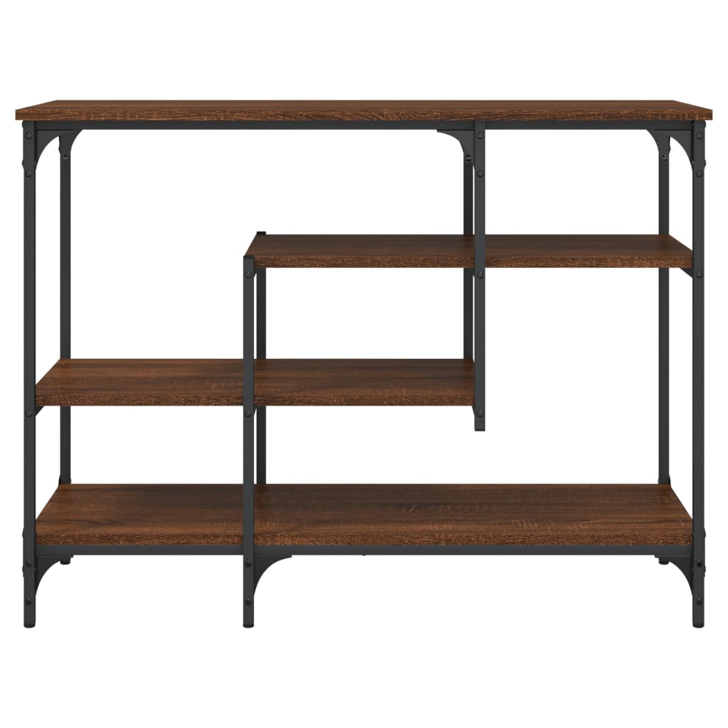 barna tölgyszínű tálalóasztal polcokkal 100 x 35 x 75 cm