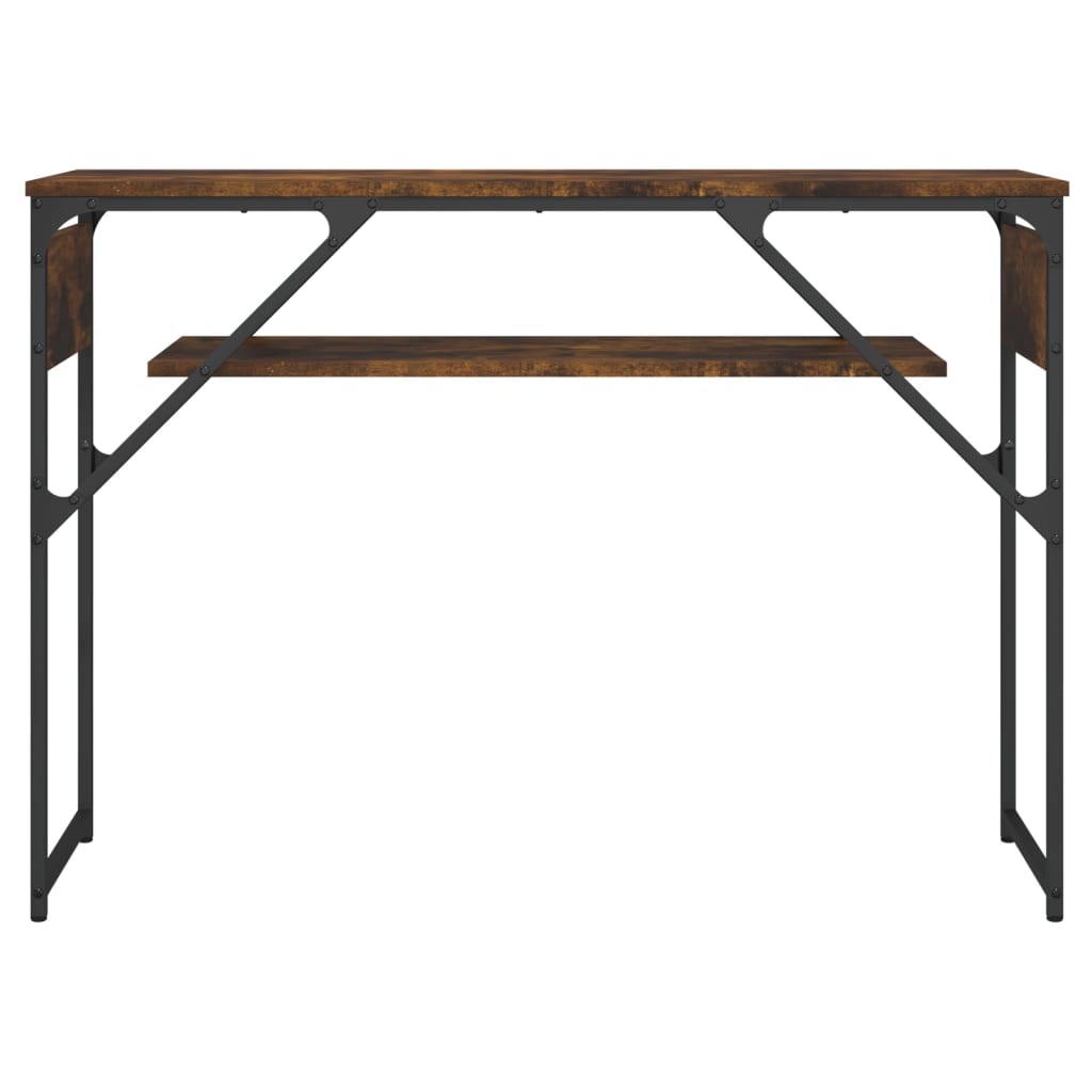 füstös tölgy színű szerelt fa tálalóasztal polccal 105x30x75 cm