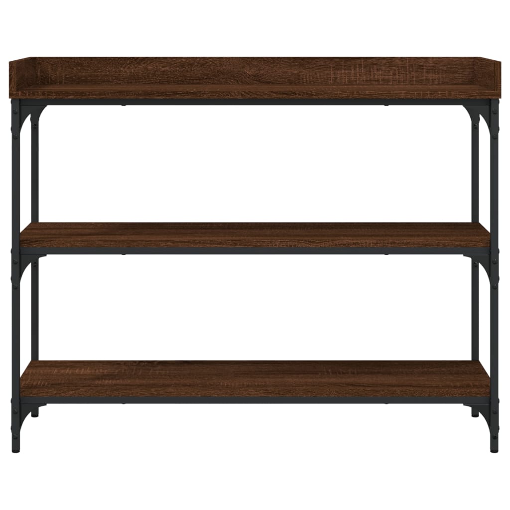 barna tölgyszínű tálalóasztal polcokkal 100 x 30 x 80 cm