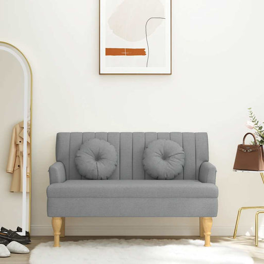 világosszürke szövetpad párnákkal 113x64,5x75,5 cm