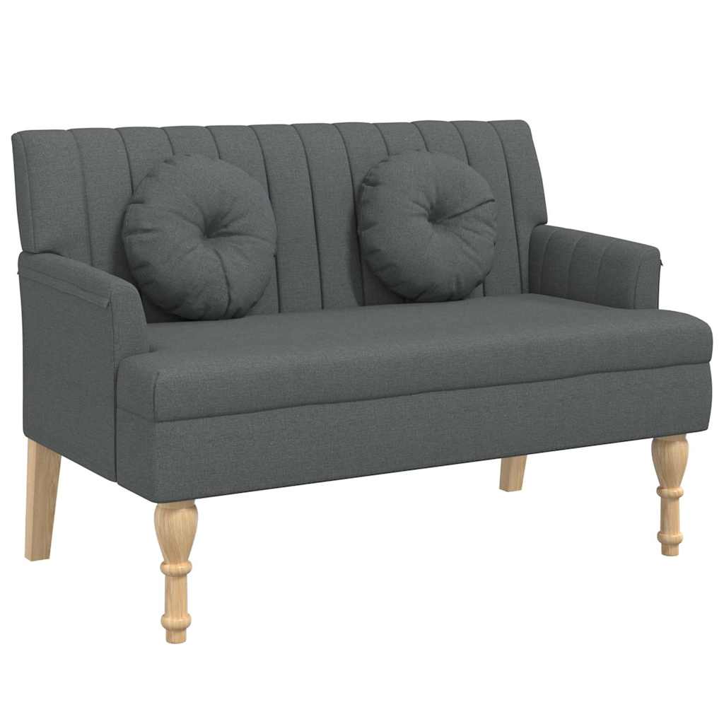 sötétszürke szövetpad párnákkal 113x64,5x75,5 cm