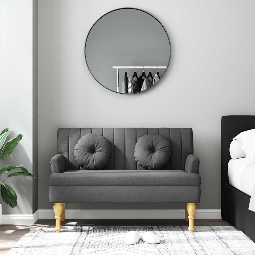 sötétszürke szövetpad párnákkal 113x64,5x75,5 cm