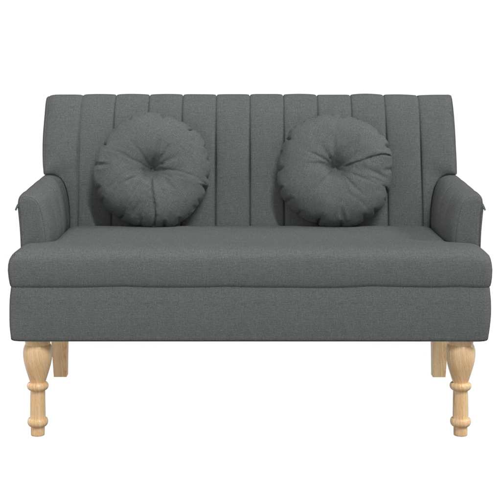 sötétszürke szövetpad párnákkal 113x64,5x75,5 cm