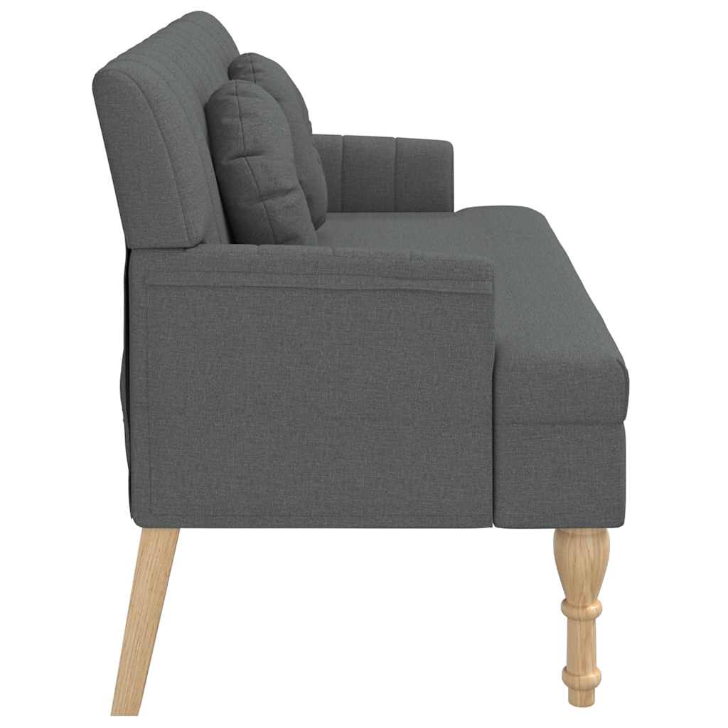 sötétszürke szövetpad párnákkal 113x64,5x75,5 cm