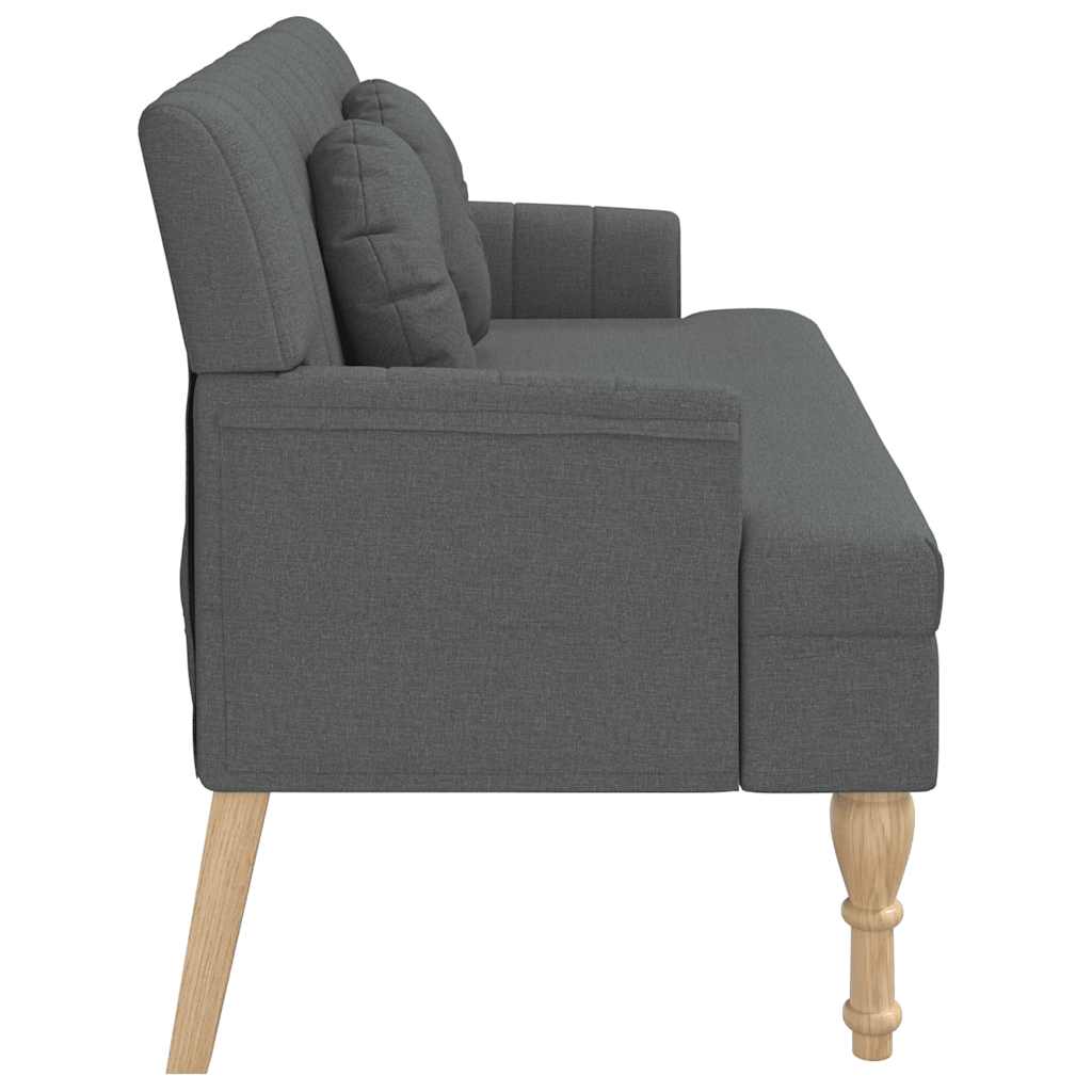 sötétszürke szövetpad párnákkal 113x64,5x75,5 cm