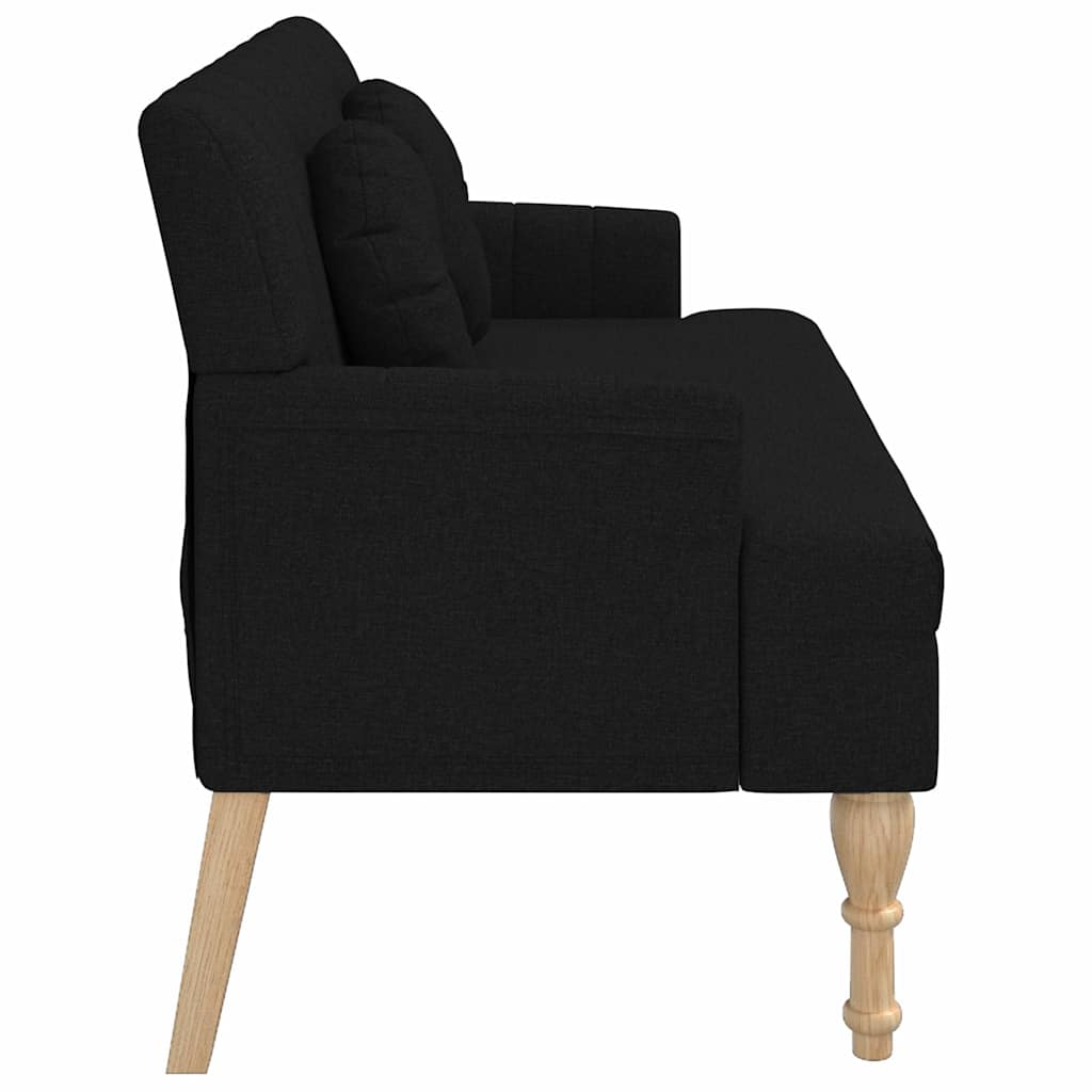 fekete szövetpad párnákkal 113x64,5x75,5 cm