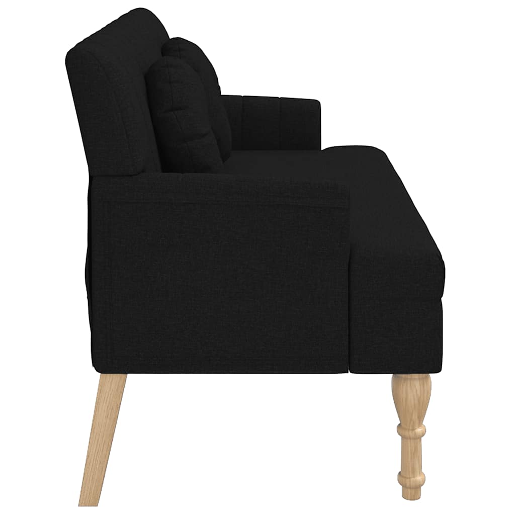 fekete szövetpad párnákkal 113x64,5x75,5 cm