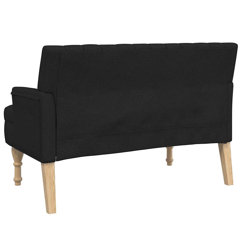 fekete szövetpad párnákkal 113x64,5x75,5 cm