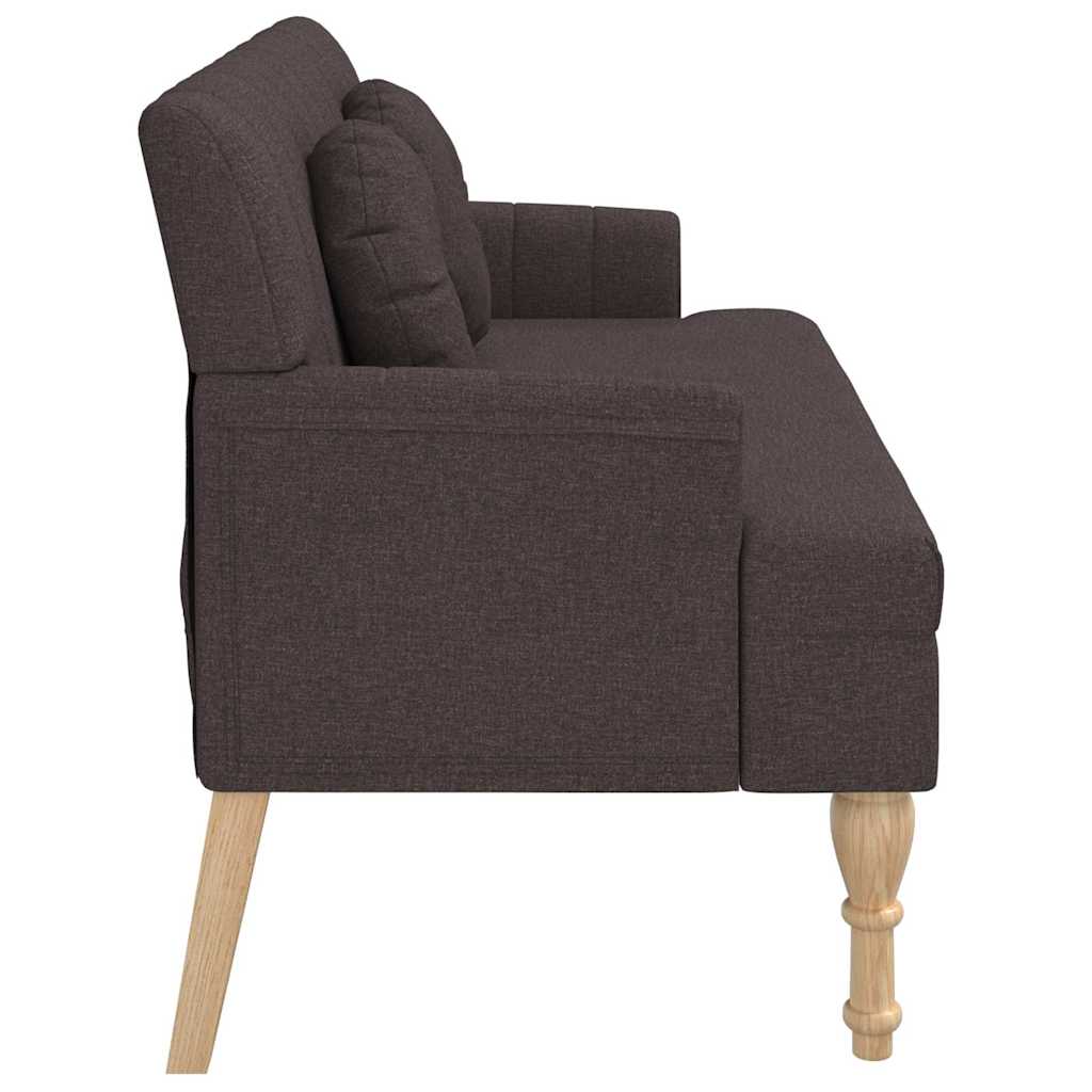 sötétbarna szövetpad párnákkal 113x64,5x75,5 cm